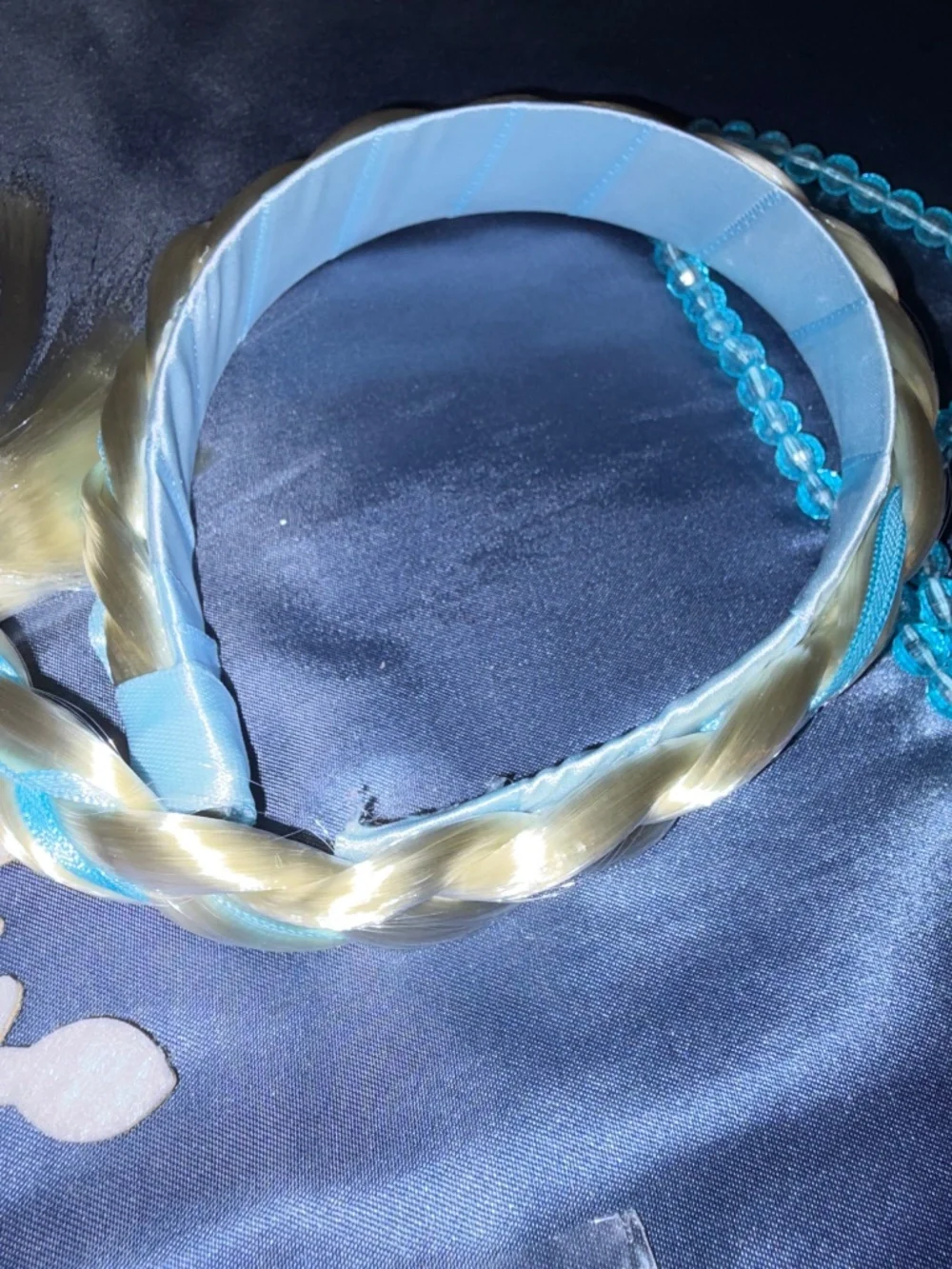 Elsa Princess Dress Up Long Braided Wigs, Handbag, Jewelry for Halloween Costume